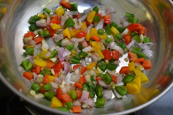 onion, capsicum is added