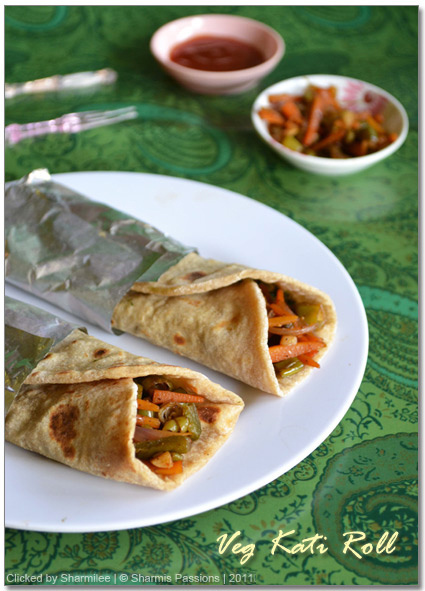Vegetable Kathi Roll Recipe - Kati Roll Recipe | Easy Indian Wrap ...