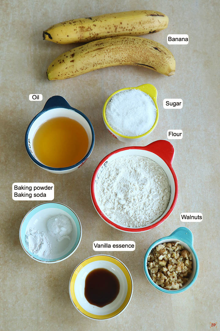 eggless banana muffins ingredients