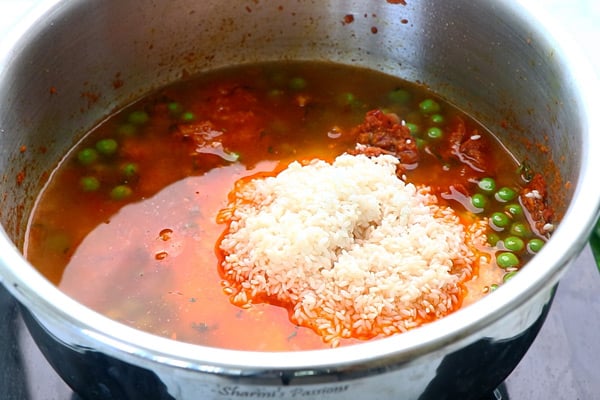 add rice, water, salt