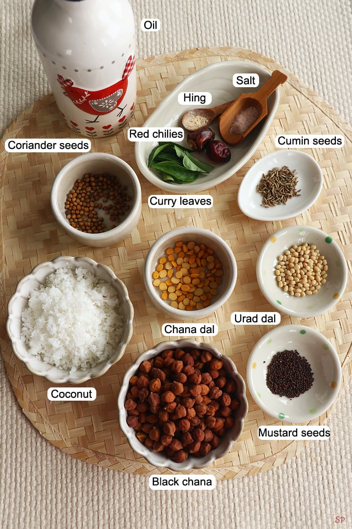 ingredients needed to make black channa sundal