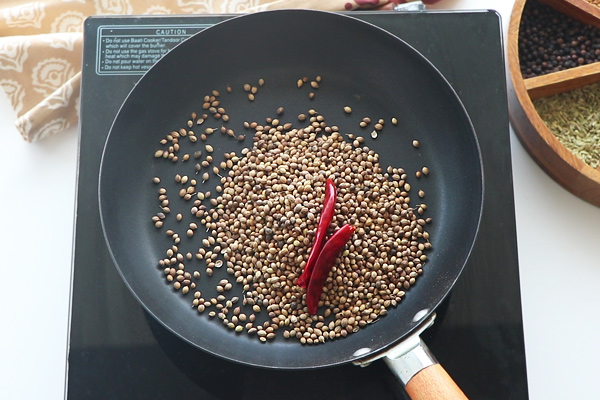 add coriander and red chillies