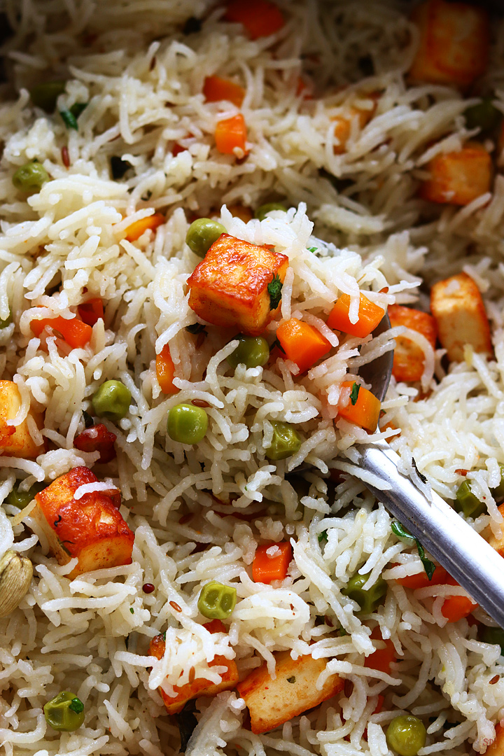 paneer pulao just cooked