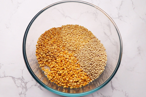 measure and take all the lentils and rice in a bowl