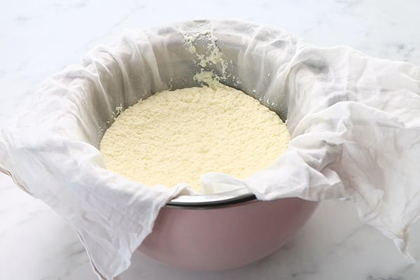 transfer to strainer