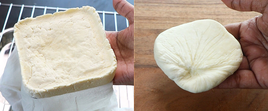 paneer using paneer press and without using paneer maker