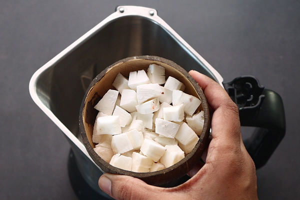 add coconut to a mixer