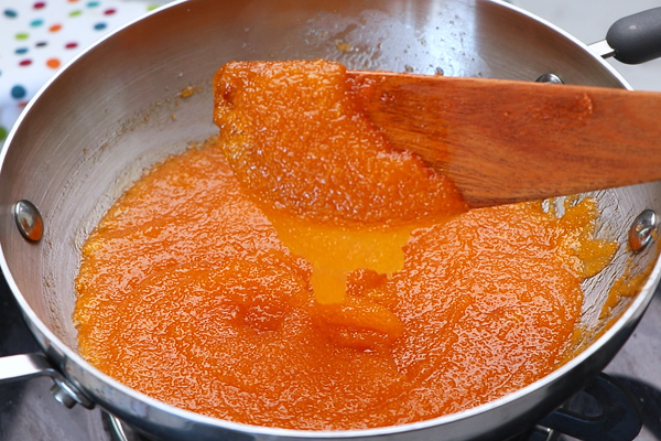 mixture leaves sides of pan 