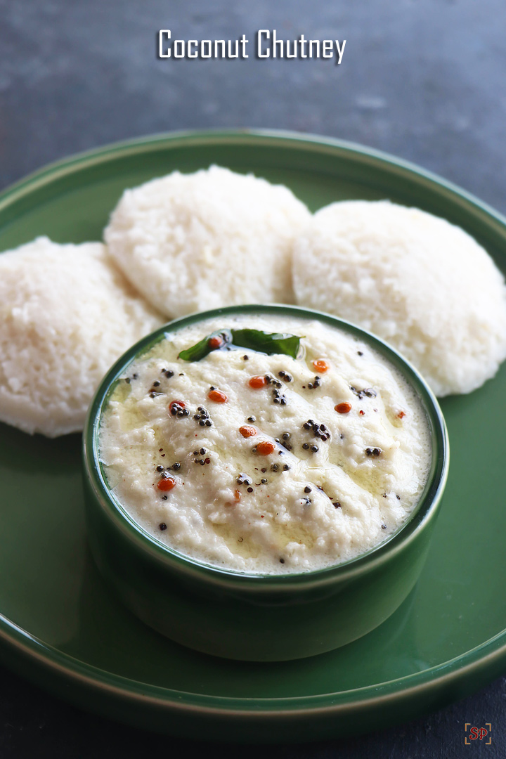 coconut chutney with idli served for breakfast  or dinner