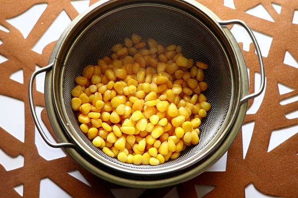 transfer to a strainer