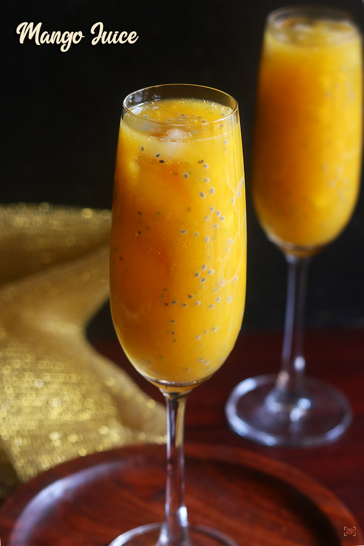 Mango Juice Recipe with Sabja Seeds