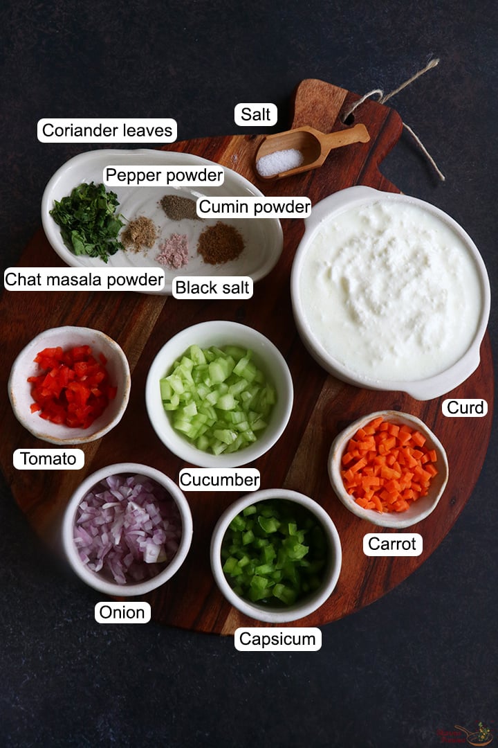 ingredients needed to make veg raita