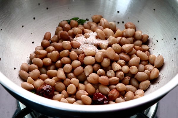 add cooked sundal, salt