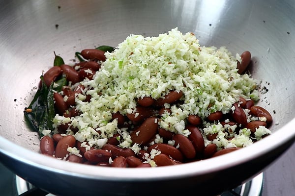 add rajma, coconut mixture