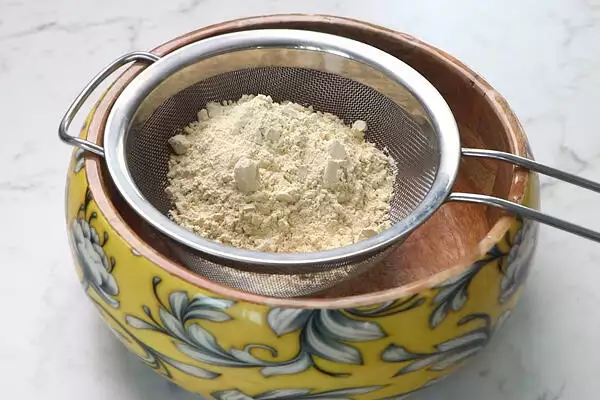 powder and add to sieve