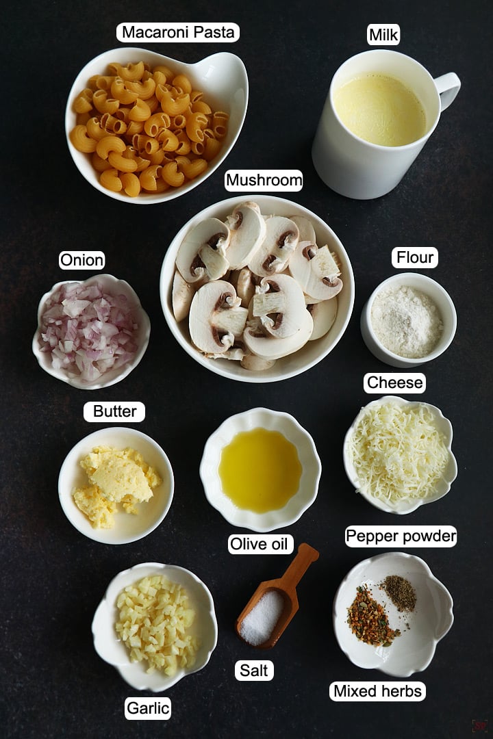 ingredients needed to make mushroom pasta