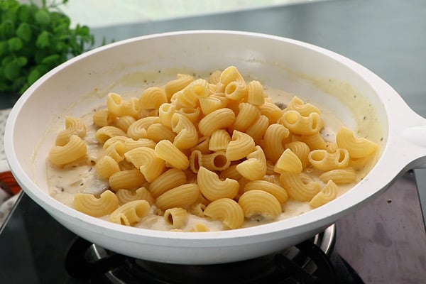 add cooked pasta