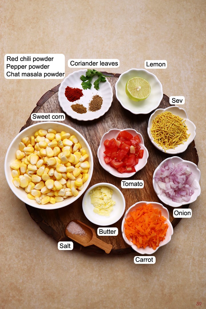 ingredients needed to make corn chaat