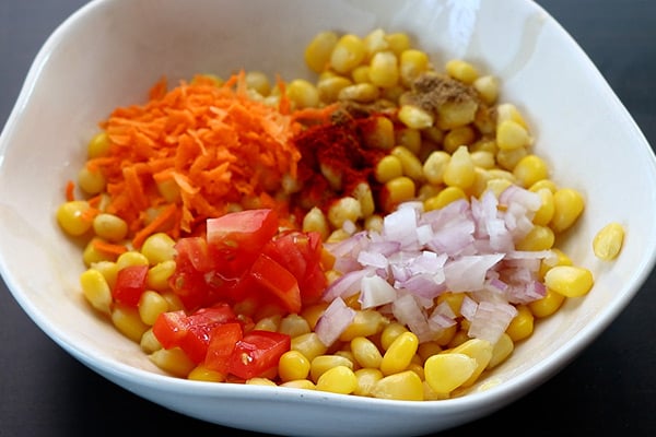 add vegetables, spice powders