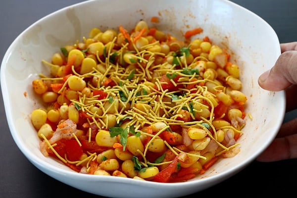 garnish with coriander leaves,sev