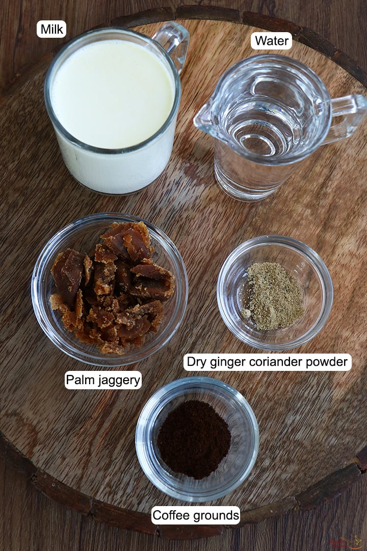 ingredients needed to make karupatti coffee
