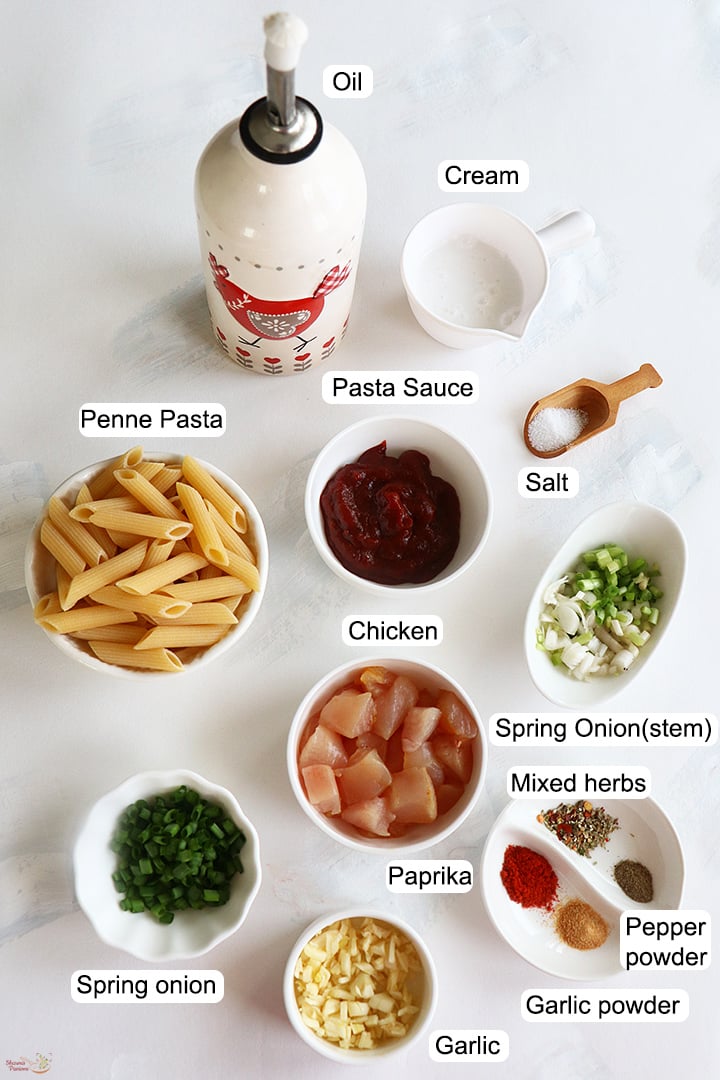 ingredients needed to make chicken pasta