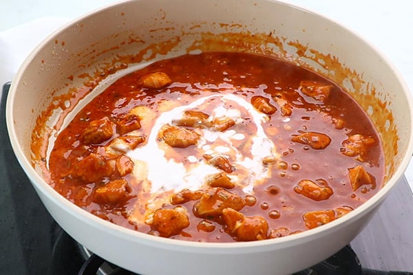 add fresh cream, salt