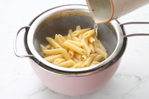 transfer to strainer