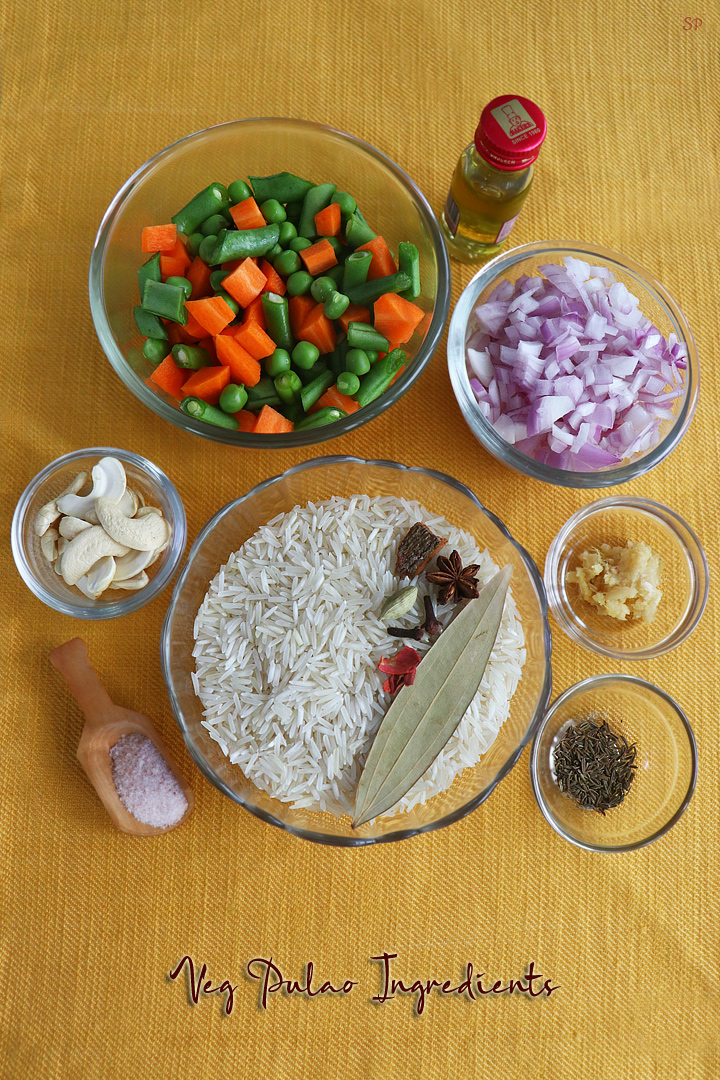 veg pulao ingredients