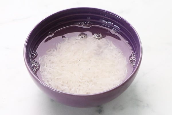 soak basmati rice in water