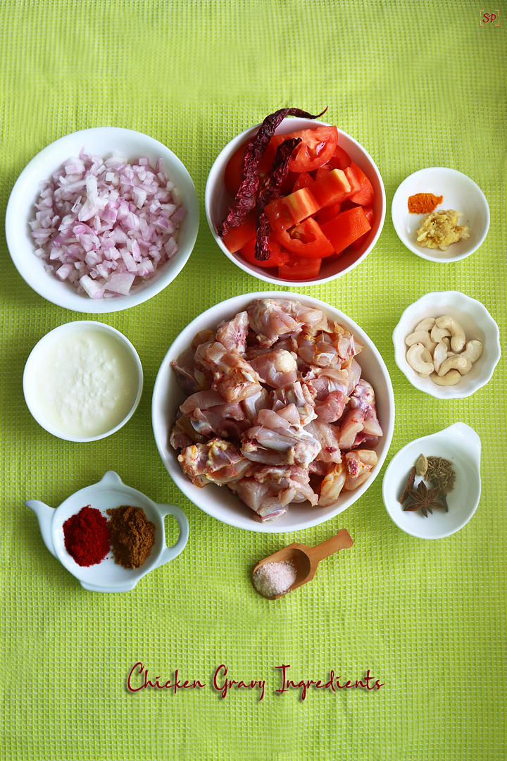 a display of ingredients needed for chicken gravy