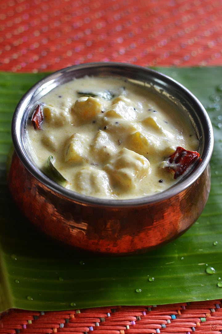pineapple pachadi served in a bowl
