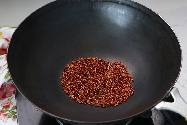 red rice roasted until golden