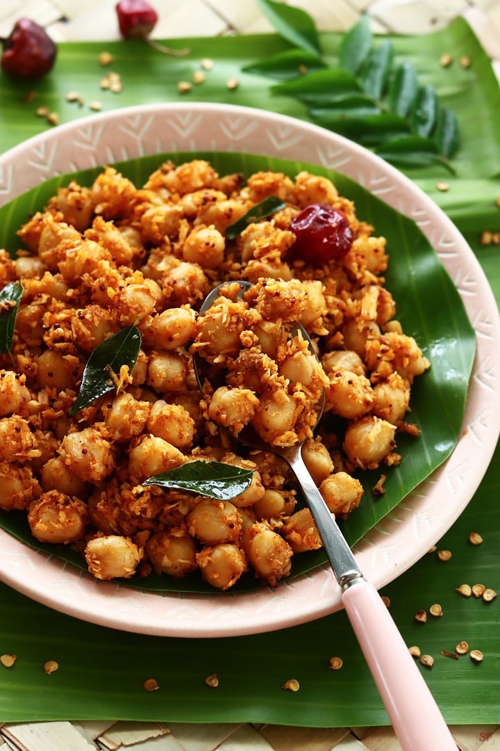 kondakadalai masala sundal served