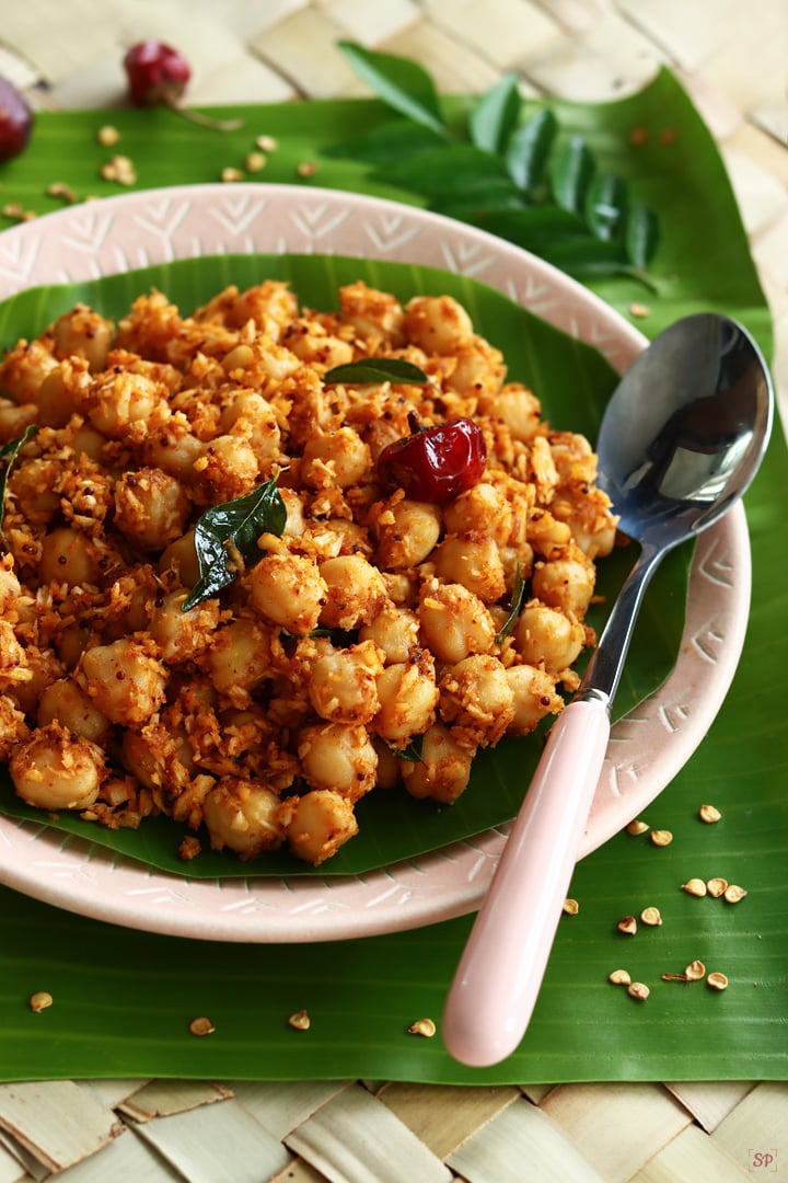 kondakadalai masala sundal served