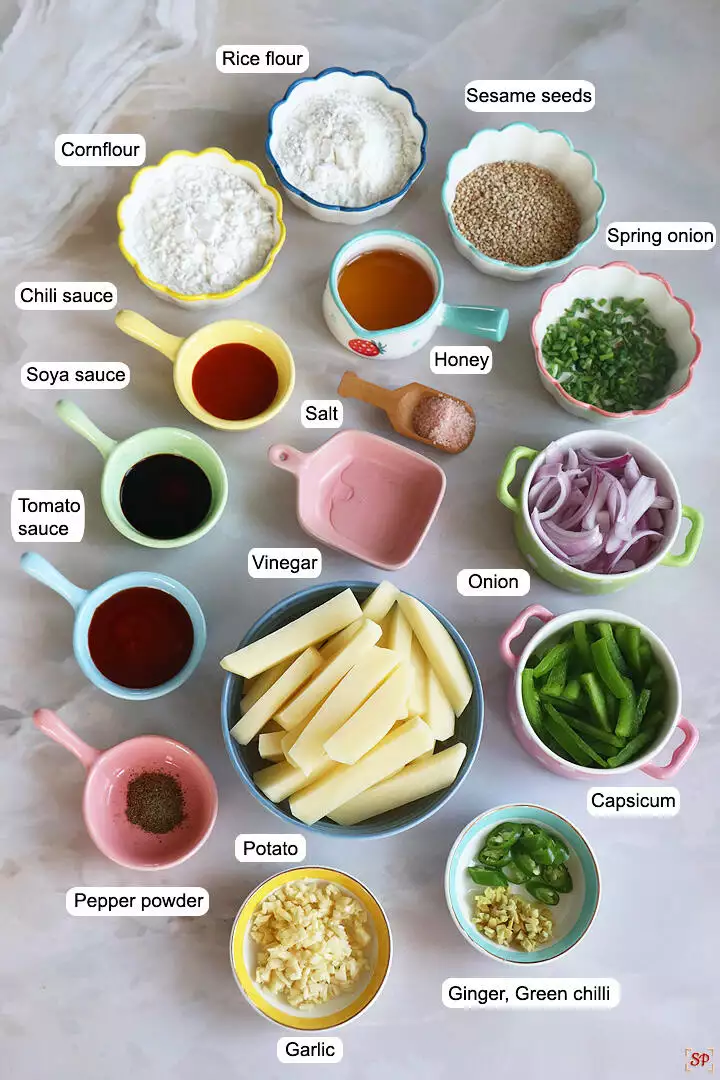 honey chilli potato ingredients