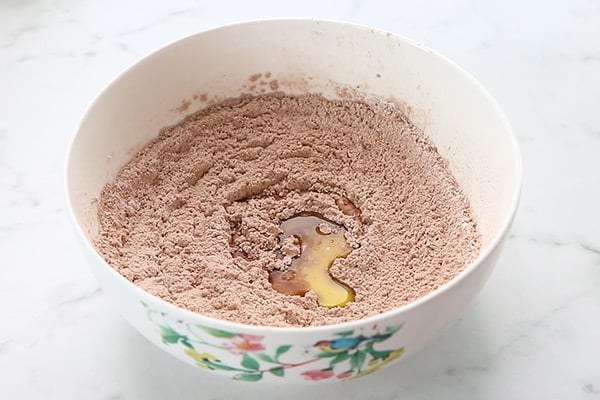 add melted butter, milk