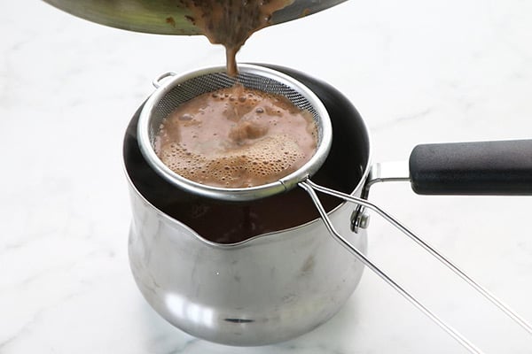 transfer to strainer