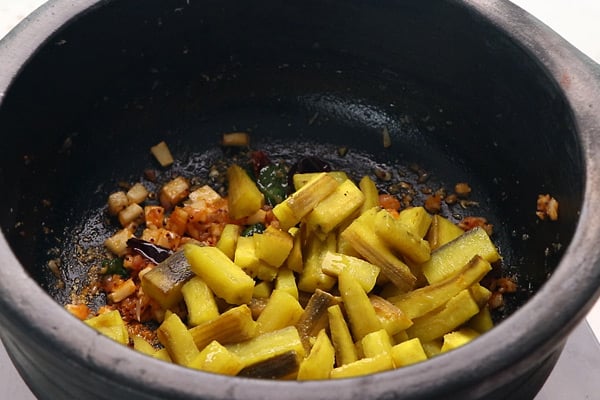 add cooked raw banana