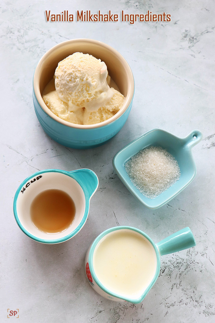 Vanilla Milkshake Recipe Ingredients
