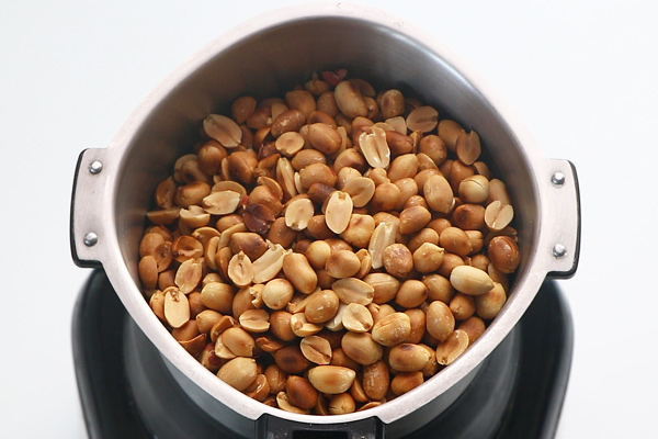 add peanuts to mixer
