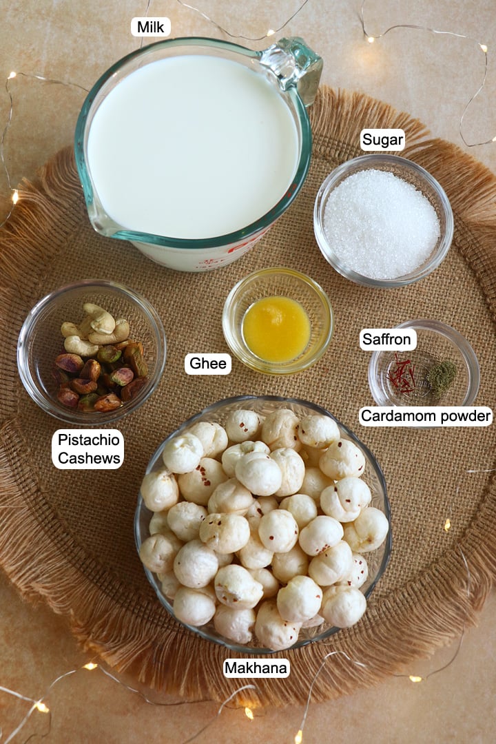ingredients needed to make makhana kheer