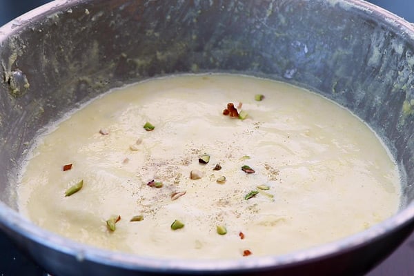 add cardamom powder, nuts