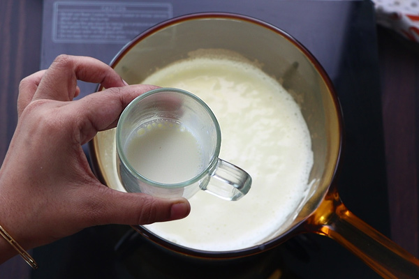 reserve 1/4 cup boiled milk