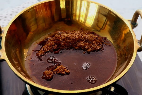 add water to jaggery