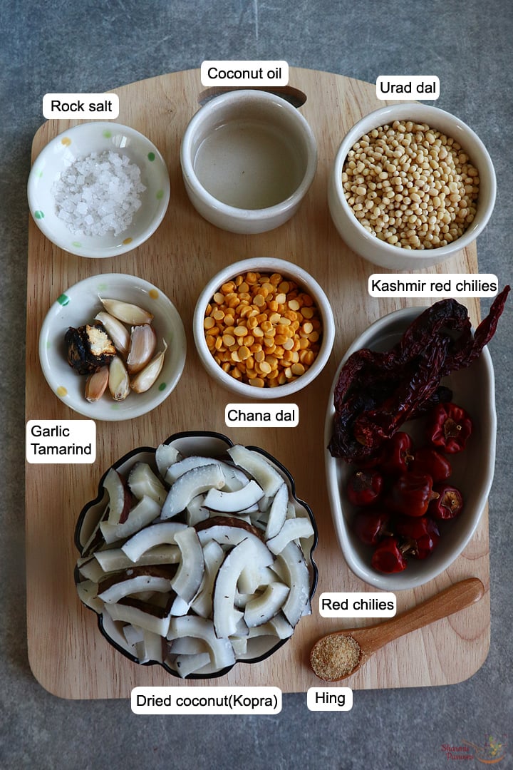 ingredients needed to mame thengai podi