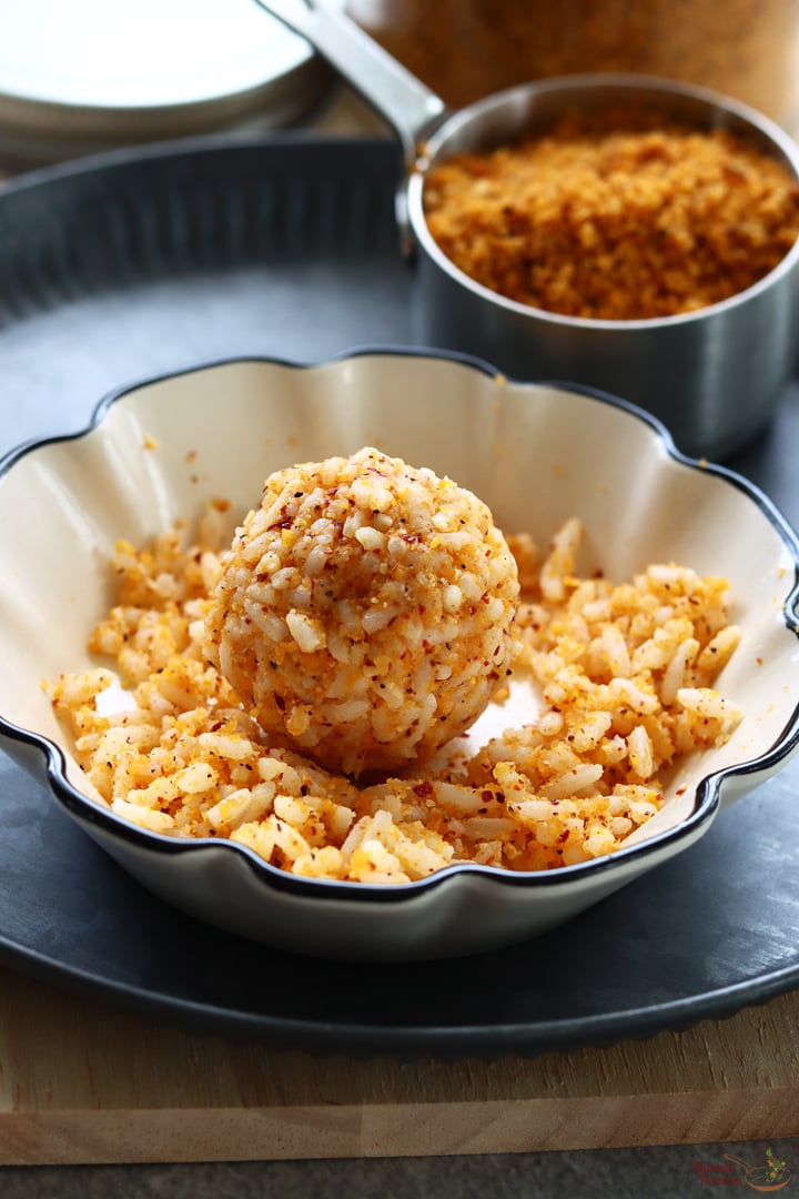 rice with coconut podi mixed
