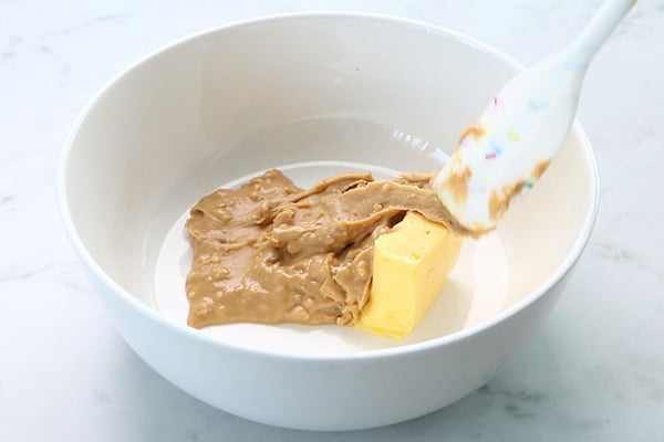 add peanut butter, butter