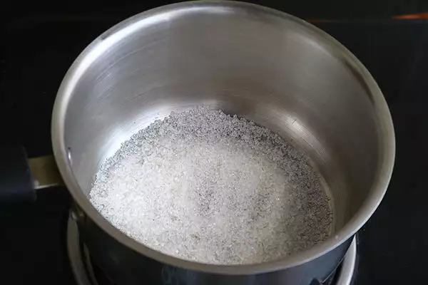 sugar added to sauce pan