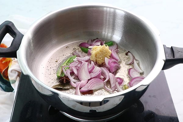 add onion, ginger garlic paste